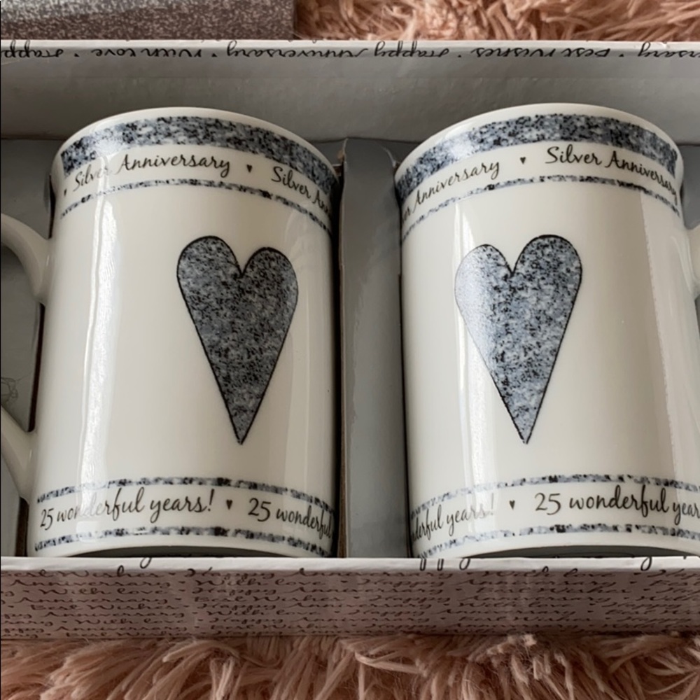NWT Silver Anniversary Mugs